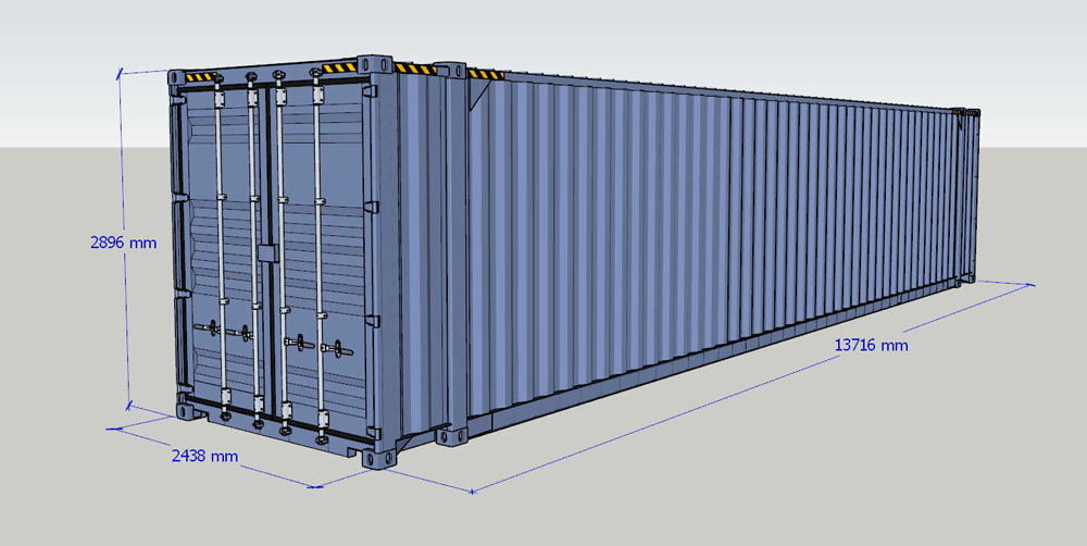 kich thuoc container 45 feet